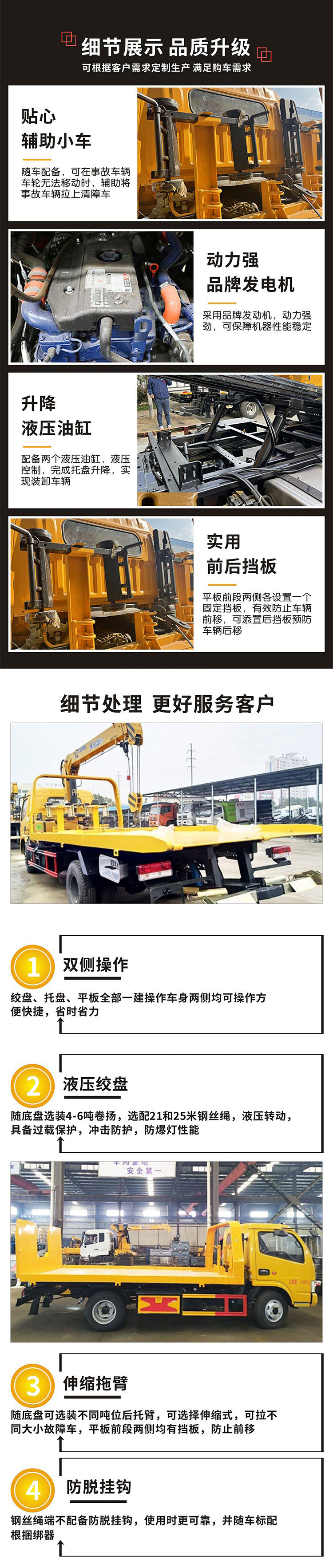 國(guó)六重汽豪瀚拖吊聯(lián)體黃牌清障車