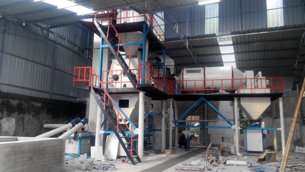 滾筒式無機(jī)?；⒅楸厣皾{生產(chǎn)線